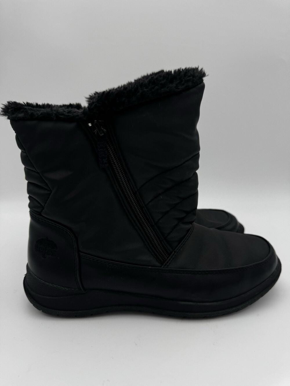 Totes Betsy Women’s Size 8M Black Faux Fur Winter Boots
